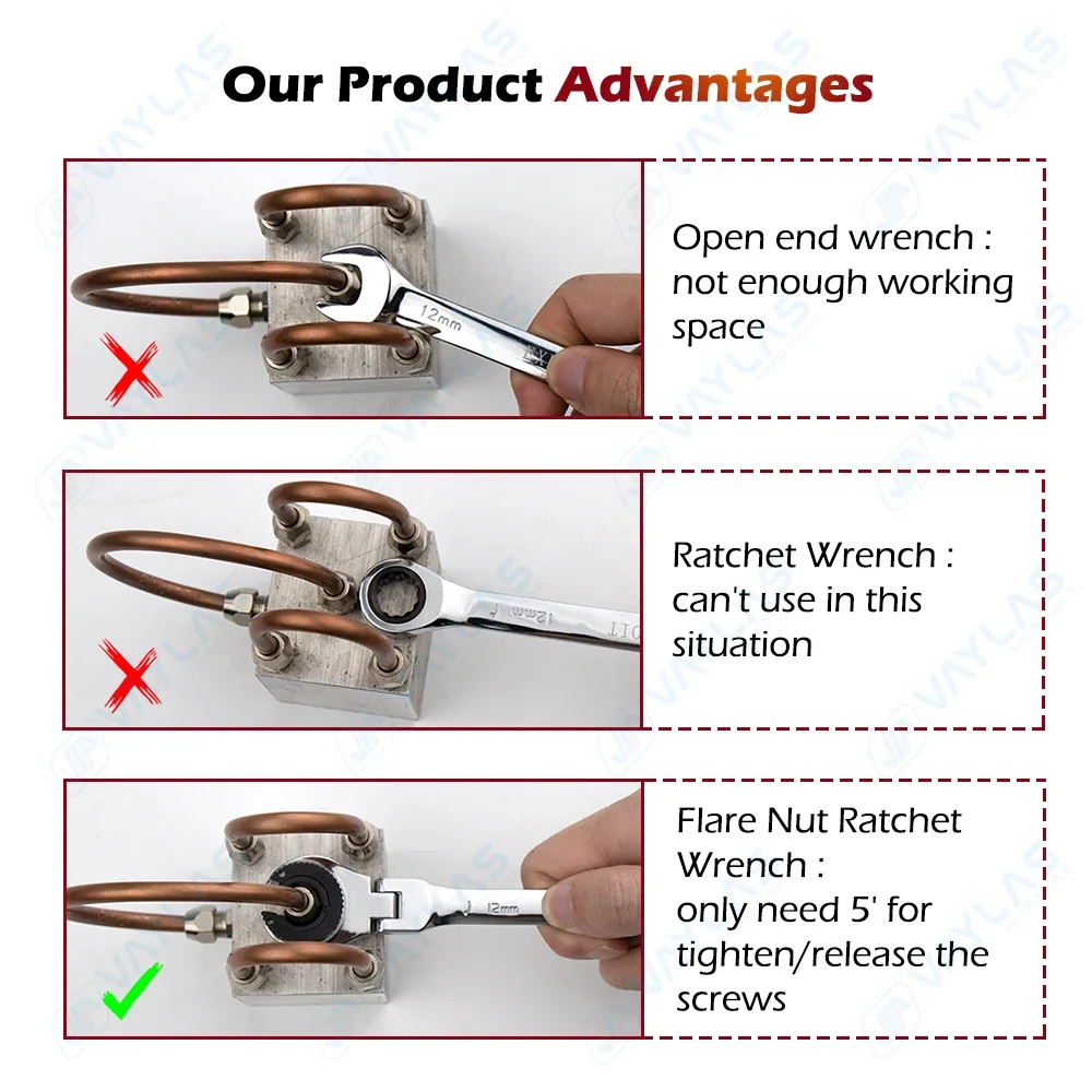 Open Flex-head Flare Nut Ratch - Pipe Wrench Adjustable reseña y precio