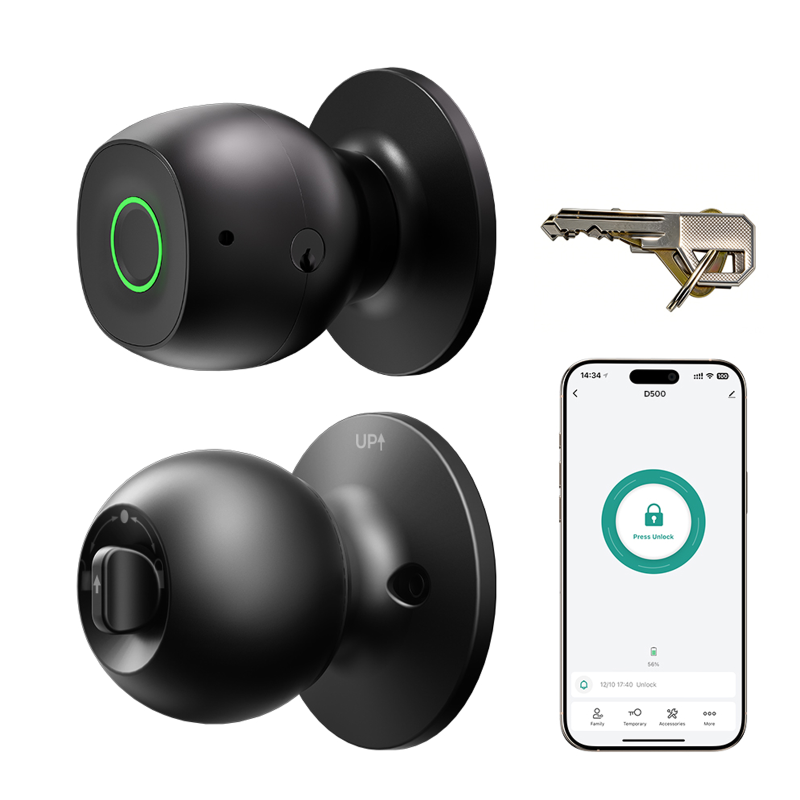 Fingerprint Door Lock Smart Ke - Door Knob Replacement reseña y precio