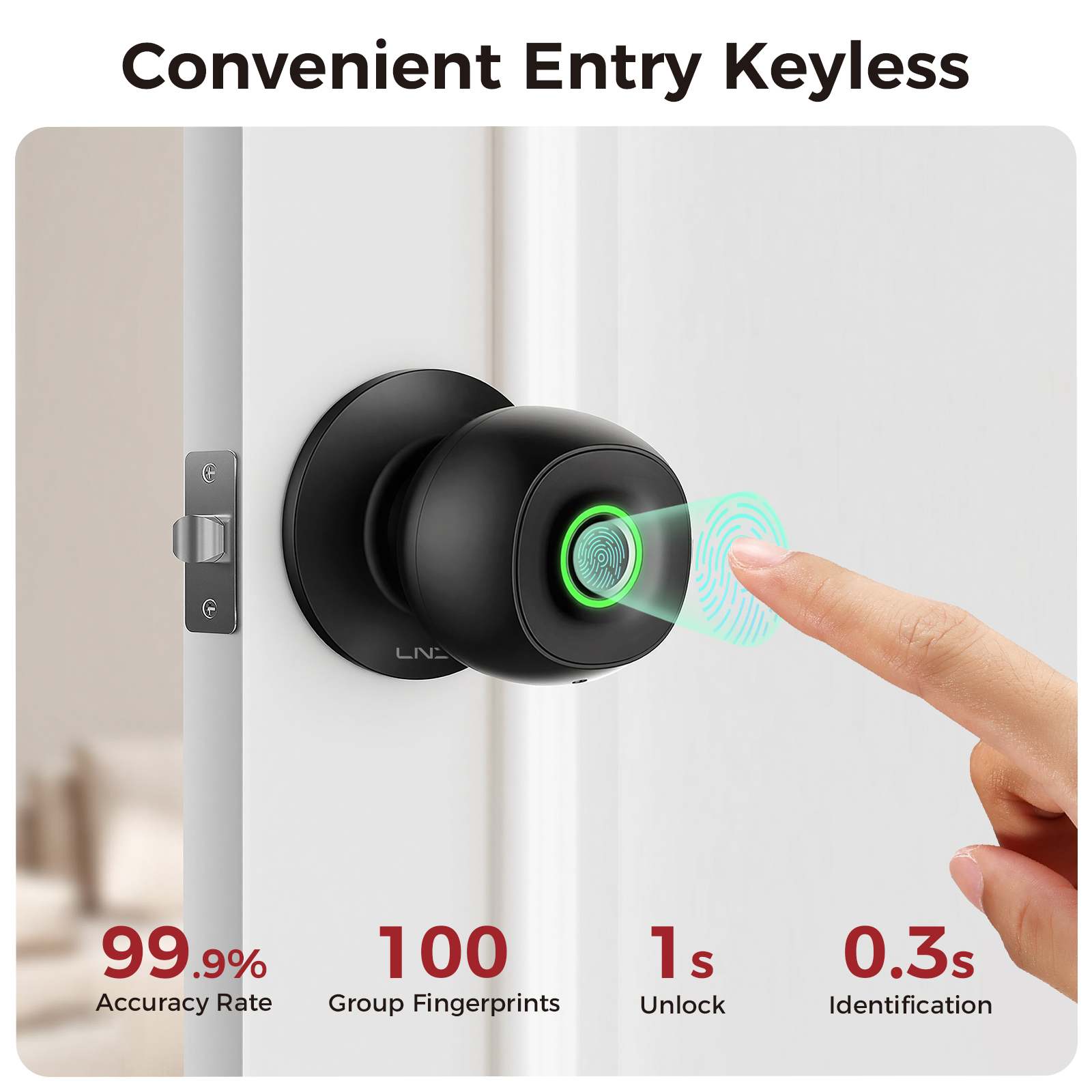 Fingerprint Door Lock Smart Ke - Door Knob Replacement reseña y precio