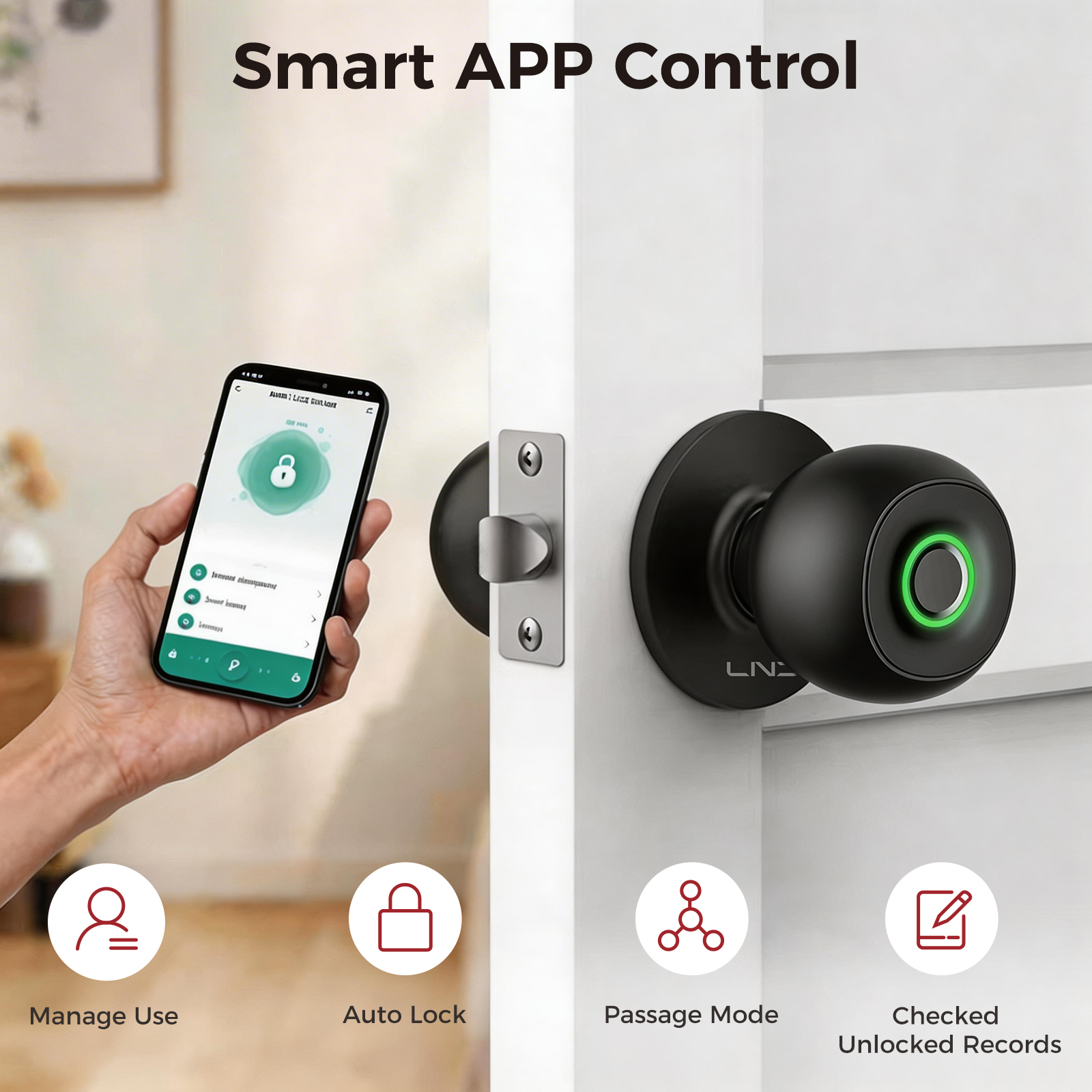 Fingerprint Door Lock Smart Ke - Door Knob Replacement reseña y precio